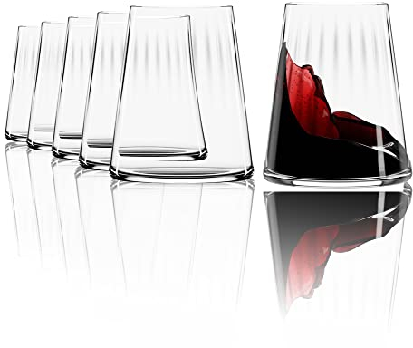 Stölzle Lausitz Copas de Vino Tinto Symphony Set de 6 × 520 ml – Copas Modernas Sin Tallo para Óptima Liberación de Aromas – Planas de Cristal – Apta para Lavavajillas & Made in Germany