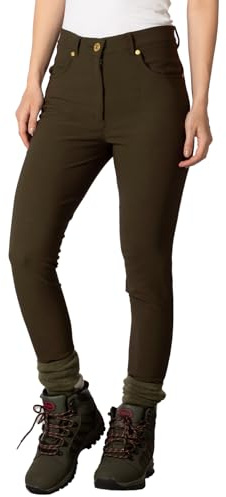 Rydale Ladies Walking Trousers Softshell Water Resistant Women's Hiking Trouser Outdoor Pants 2 Colours (UK, Numeric, 12, Regular, Regular, Military Green)