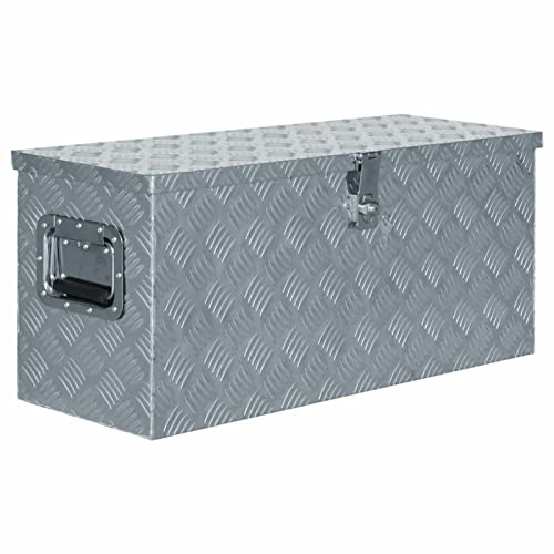 NITCA Alubox Wasserdicht Alukiste Mit Deckel Transportkiste Aufbewahrungsbox Silber Aufbewahrungskoffer 80 x 30 x 35 cm Metallkiste Abschließbar Aluminium Transportbox Für Fahrradträger