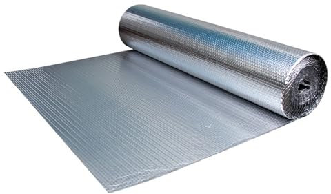 Heizung Isolierung Wand Selbstklebend Kälteschutzfolie Winter-Isolierung, Aluminisierte Wärmereflektierende Decke Isolierfolie Luftpolsterfolie, Thermofolie Wandheizung für Hütte, Zwinger, Wohnmobil (