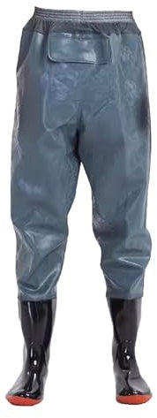 Watstiefel Wathosen für Angeln, Hüftwathosen mit halbem Kordelzug und abriebfesten, rutschfesten Stiefeln. Für 24–27,5 cm große Füße (Color : Blue, Size : 41 EU)
