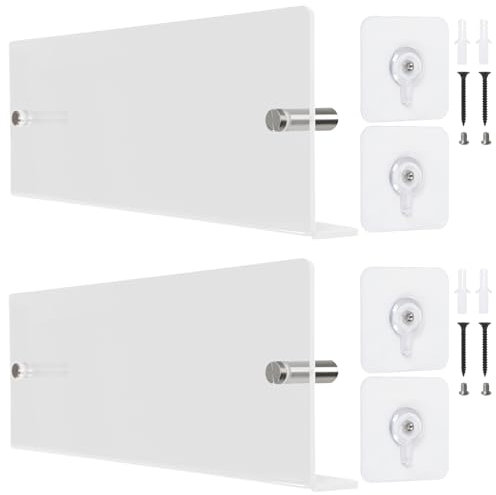 2 Stück Acryl Zeitschriftenständer,Modern Hängend Bücherregale,Broschürenhalter Zur Wandmontage Literaturständer Schallplattenregal Display Regal,Zeitungsständer Wand Kleben oder Bohr,Prospekthalter