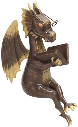 Bücherregal-Drachenfigur – Westliche fliegende Drachenskulptur, Lesedrachen-Ornament Statue | Mni Drachenskulptur-Regalkollektion, Kind-Drachenskulptur