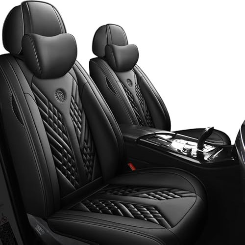 Roguzm Autositzbezüge Universal passend für VW Passat B6 Passat B8 Golf 4 Golf 5 Passat B5 Golf 7 Tiguan Polo Golf Mk4 VW Golf 5 Golf 6 Amark Premium PU Leder Kissenbezüge