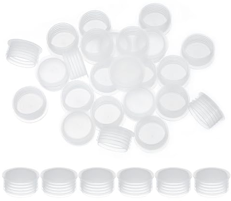PATIKIL Bouchons Salières et Poivrières 24mm/0.94, 50pcs Bouchon de Rechange en Plastique Transparent Réutilisable pour Pots de Fleurs Bouteilles à Condiments Eau Tuyaux, Blanc