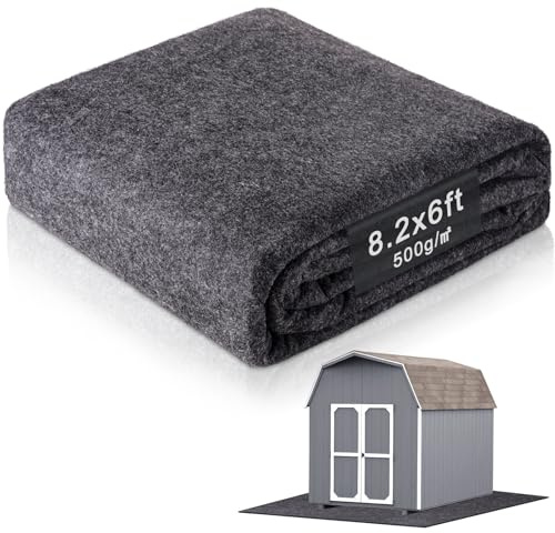 8.2 X 6 FT Outdoor Storage Shed Mat Waterproof, Thickened Washable Outside Carport Mat with Non Slip Backin, Soft Furniture Patio Floor Covering, Dustproof Oil Mat Storage Shed Not Included