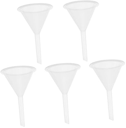 MAGICLULU Set 5 Pezzi Imbuti di Plastica 60ml Protezione Antigoccia, Impilabili, per Cambi Olio Auto e Uso in Laboratorio