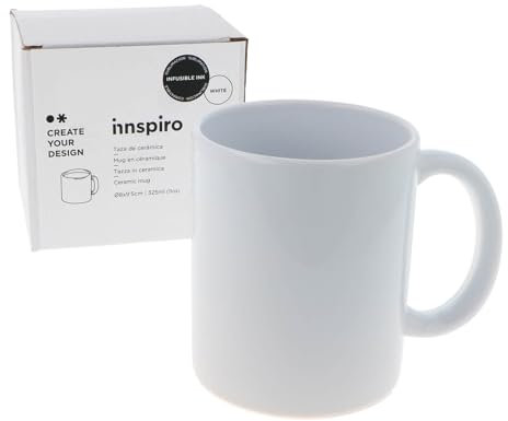 INNSPIRO Tasse en céramique blanche de 325 ml. À sublimer, convient pour un usage alimentaire