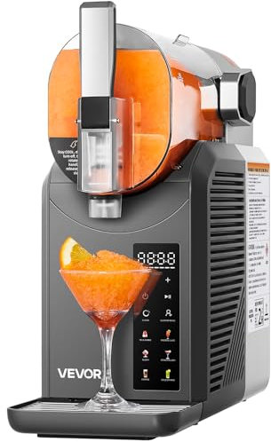 VEVOR Slush-Maschine für Zuhause 2 L, kein Eis nötig, mit Selbstreinigung, 200 W Frozen Drink Maker aus Edelstahl 304, 6 voreingestellte Programme für Frozen Margaritas Frappés Milchshake