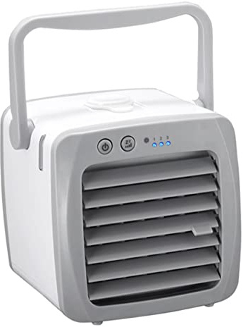 TOPPERFUN Mini Ventilateur de Climatiseur Humidificateur Portable USB Blanc Filtrage Multiple pour Bureau ou Maison