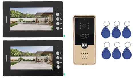 6Pcs Video Intercom Entry System 6Pcs Video Intercom Entry System Phone Kit Access Cards Doorbell Wired Visible Telephone Smart for Home (UK Plug)