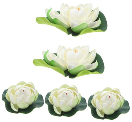 RORPOIR 5pezzi Decorazioni Per Laghetti Da Fiori Accessori Per Laghetti e Acquari Piante Per Acquari Pesci Per e Decorazioni Gigli Artificiali e Fiori Galleggianti Per Piscina