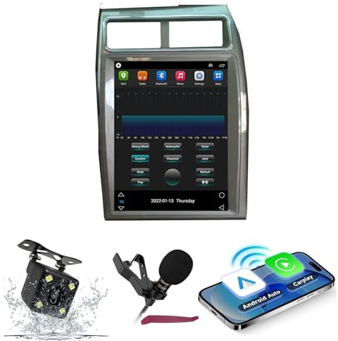 Autoradio Android 15 con navigatore satellitare per Audi Q7 (2008) da 12,1 pollici, touchscreen, lettore DVD multimediale con Carplay wireless, autoradio GPS, navigazione FM, ricevitore BT, 5G-WiFi,