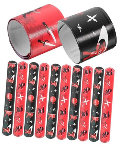 BESPORTBLE 12stücke Teiliges Ninja Slap Armband Für Junge Mädchen Bunte Mitgebsel Für Kindergeburtstag Glatte Oberfläche Sichere Snap Bands Kreatives Partyzubehör Einfaches Anlegen Modische h