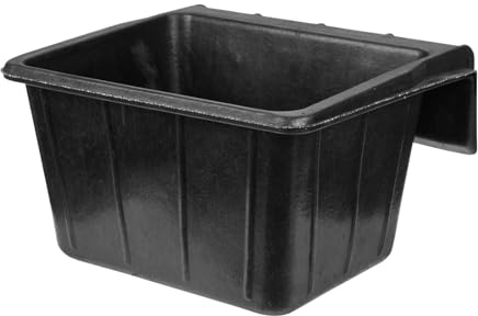 Harilla Futtertrog für Pferde aus Gummi über hängendem Zaun, Futtertrog, Vorratsbehälter, 16-Liter-Futtereimer, Viehtränke für Schafe, Viehziegen