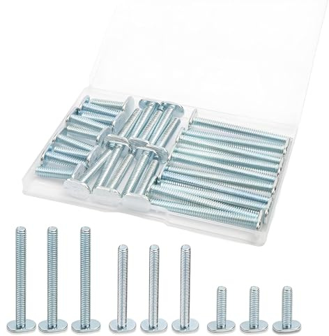 XILIYAI 30PCS 1/4in-20 T Track Bolts, Assorted Sizes 1in, 1-1/2in, 2-1/2in T Slot Bolt, T Bolts for T Track Rail, Woodworking Jigs, Router Table Accessories, Drill Press, CNC Fixtures, Table Saw Sled