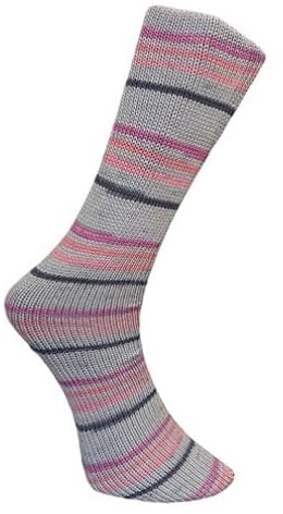 Ferner Wolle Lungauer Sockenwolle 6-fach Merino 862-25 - grau/rosa/violett/schwarz