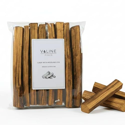 Valine Fires 16-Piece Real Wood Decorative Log Set for Electric Fireplaces & Media Walls - Premium Handcrafted British Wooden Logs for Artificial Fires, Fireplace Decorations & Rustic Home Display