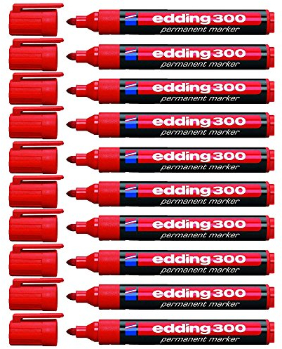 Edding Permanentmarker 300 rot 4-300002 Ve=10