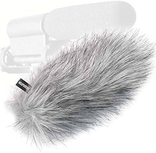 keepdrum WS-WH Fell-Windschutz Windscreen Windshield für Kameramikrofone Camcorder Videomikrofon Shotgun-Mikrofon Richtrohr-Mikrofon