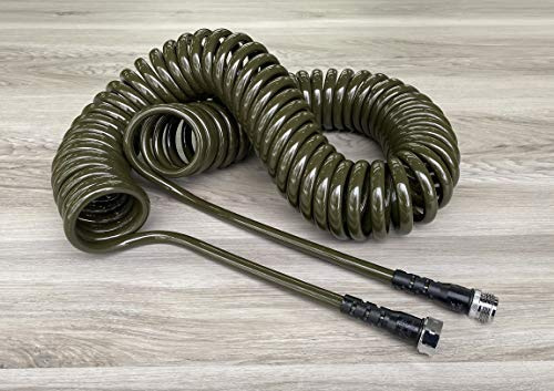 Water Right Polyurethane Coil Hose, 75 Ft, Non-toxic, 3/8” ID, Olive
