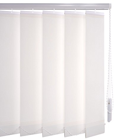 Liedeco Vertikalanlage Lamellenanlage Lamellenvorhang Vertikaljalousie | Lamellenbreite 89 mm | Höhe 180 cm, oder 250 cm | kürzbar | weiß (200 x 180 cm)