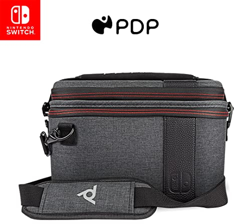 PDP Gaming Pull-N-Go Travel Case | Elite Edition | 2-in-1 with Removable Compartments: Grey - Nintendo Switch