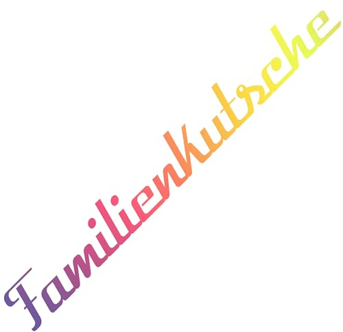 55cm Familienkutsche Autoaufkleber Hologramm Regenbogeneffekt Frontscheibensticker Heckaufkleber Glitzer