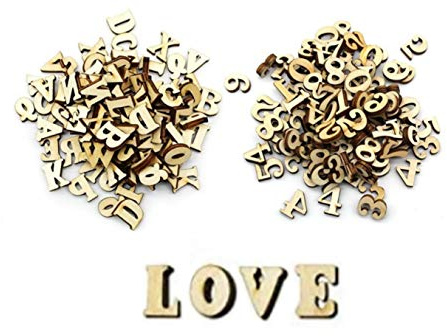 SJUNJIE 200 Stück Holzbuchstaben und Holznummern 15mm Hölzerne Großbuchstaben Alphabet für Kinder Handwerk Kunst Anzeigen Wohnkultur Lernen Frühkindliche Bildung DIY Dekoration