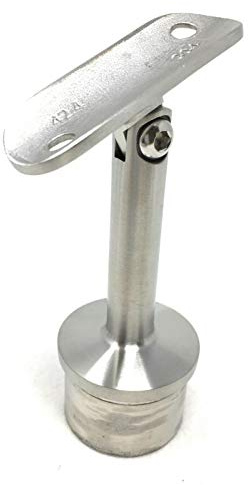 42,4 A2 Edelstahl Handlaufhalter Handlaufverbinder Wand Rohrstütze Geländer (rund beweglich 8 cm)