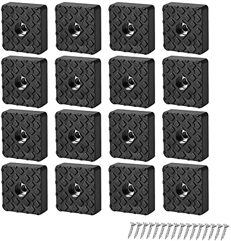 GZGXKJ 16 Stück Silikon Schwarz Möbelbein Fußschutz Pads Elastikpuffer | Gummifüße, Gummi Anti-Rutsch Möbel Stühle Beinfuß Pads, Mit Schrauben (30 * 30 * 10mm)