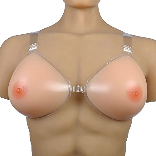 Silicone Seins Faux Seins Prothèse Faux Seins, Poitrine En Silicone Réaliste Strap Faux Seins pour Mastectomie, Renforceur De Buste Avec Des Bretelles Réglables ( Color : Natural , Taille : DD )