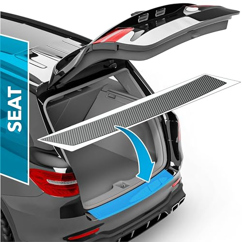 uProtect Auto Ladekantenschutz Folie für Seat Ateca 1 (I) KH7 I 2016-2026 - Stoßstangenschutz, Kratzschutz, Lackschutzfolie - Carbon Optik Selbstklebend