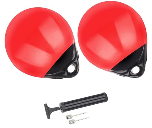 YLVERX Pair of Boat Mooring Buoys, Marine Grade Inflatable Vinyl Round Pontoon Boat Fenders Ball, Boat Bumpers for Docking, Dock Floats, Fishing Marker Buoys/Swim Buoy/Anchor Ball