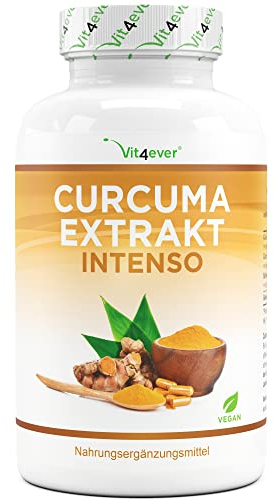 Curcuma Extrakt - 180 Kapseln - Premium: Mit 98% Extrakt - Curcumingehalt je Tagesportion entspricht 17.150 mg Kurkuma - Laborgeprüft - Vegan