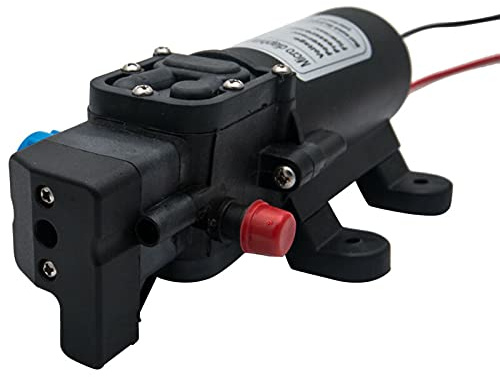 Riloer Bomba de agua autocebante eléctrica de 12 V 60 W 5 L/Min con interruptor de apagado automático para camping, caravana, barco, pescado, RV, jardín, suministros para el hogar