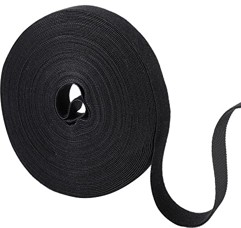 Cinghie per Cavi da 15 m, 20 mm Cinghie Fermacavi per Cable Management Rotolo di Chiusure a Strappo Autoadesivo Richiudibile per la Casa ddell'ufficio (Nero)