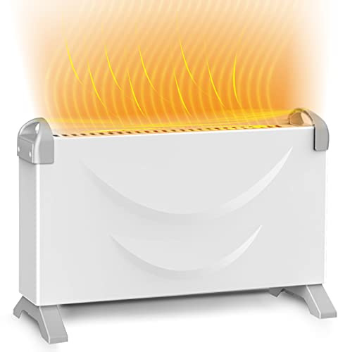 EXCEI Convector Radiator Heater, Electrical Convection Heating with Adjustable Thermostat/Adjustable 3 Temperature, Electric Convector Radiator Heater