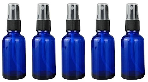 5pcs Flacon Vaporisateur Verre Vide 20ml Anti-UV Bouteille de Pulvérisation de Brouillard Fin, Flacon de Remplissage Cosmétique pour Les Huiles essentielles, Les Parfums, Agent de Fixation