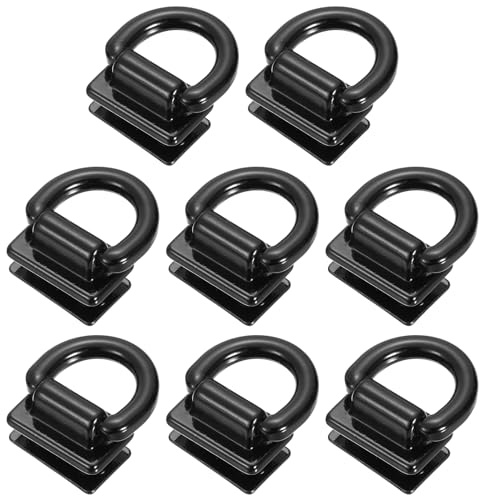 QUARKZMAN Metalltaschenverbinder mit D-Ring Metallschnalle, 8 Stück Taschenzubehör zum Nähen 18mm Tasche Seite Clipverschluss mit Schrauben für DIY Schlüsselanhänger (Metallisch Schwarz)