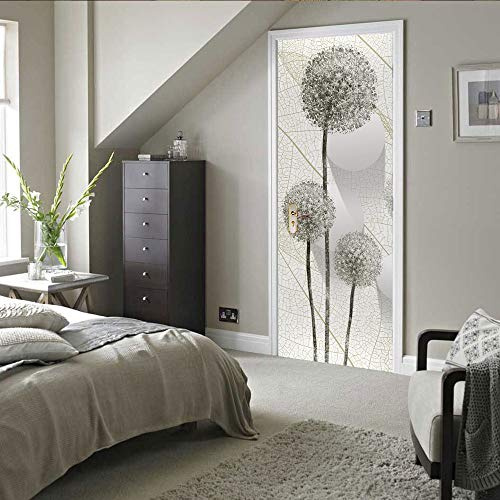 Türtapete Selbstklebend Abstrakte Pusteblume 3d Türaufkleber Wandbilder Türposter Fototapete PVC DIY Türbild Vinyl Wasserdichte Entfernbar Mauer Aufkleber Zuhause Dekor B77 x H200cm