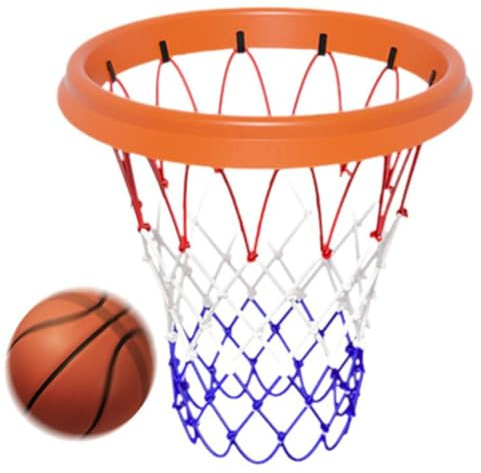 Generic Portable Basketball Hoop Net Replacement, All-weather Netball Hoop Nets, for Basketball Goal Hoop Rim Cylinder, Anti Whip Universal Basketball Netting, Fit Standard Size Rims(orange)