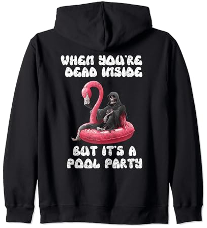 Dead Inside Pool Party Pastell Lustiges Design Kapuzenjacke