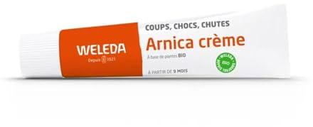 WELEDA Arnica Crème – Crème Arnica Coups, Chocs, Chutes, dès 9 Mois, à l’Arnica Bio, Sésame et Cire D’Abeille Bio, Pénètre Facilement, Tolérance Testée Dermatologiquement, Labellisée NATRUE, 70g