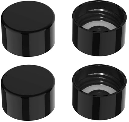 Mycket Soda Water Bottle Caps, 4 Packs Soda Carbonating Bottles Caps Compatible with Most Soda Machine Bottle（Black）