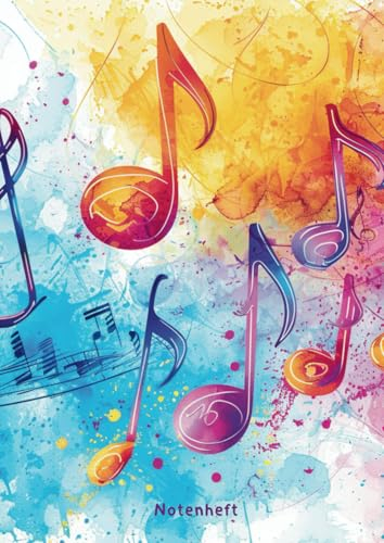 Notenheft DIN A4 Lineatur 14 ohne Hilfslinien: 100 Seiten Musikheft I Notenlinienheft für Schüler und Musiker