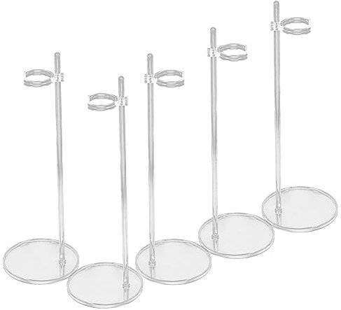 DRESSOOS 5pcs Doll Stand Display Holder Figures Doll Bracket Transparent Waist Stand