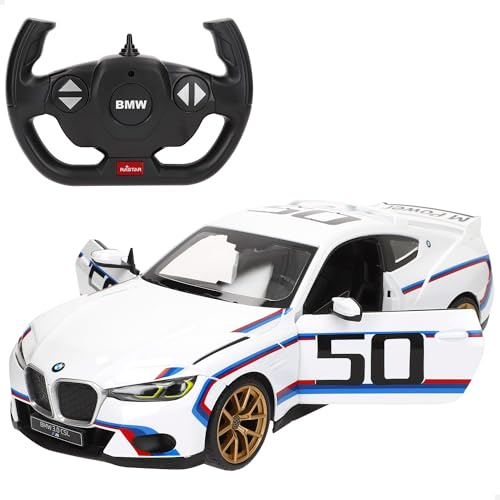 COLORBABY RASTAR 41289 RC Auto, BMW 3.0 CSL, offizielles Lizenzprodukt, Maßstab 1/14, 2,4 GH.z, 6-Wege, batteriebetrieben, ferngesteuerte Autos, ab 6 Jahren