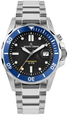 JACQUES LEMANS - Armbanduhr Automatic Hybromatic - Automatic Uhrwerk - Gehäusedicke: 12.5 mm - Edelstahl - 20 ATM