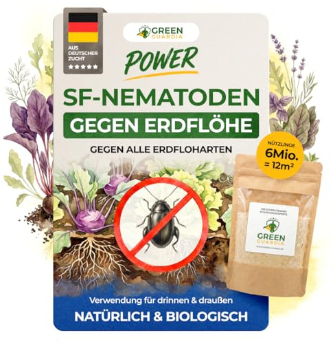 GREEN GUARDIA Super SF-Nematoden gegen Erdflöhe – 6 Mio. für 12m² - Biologisches Mittel zur effektiven Ameisen Bekämpfung – Umweltfreundlich, chemiefrei, einfache Anwendung